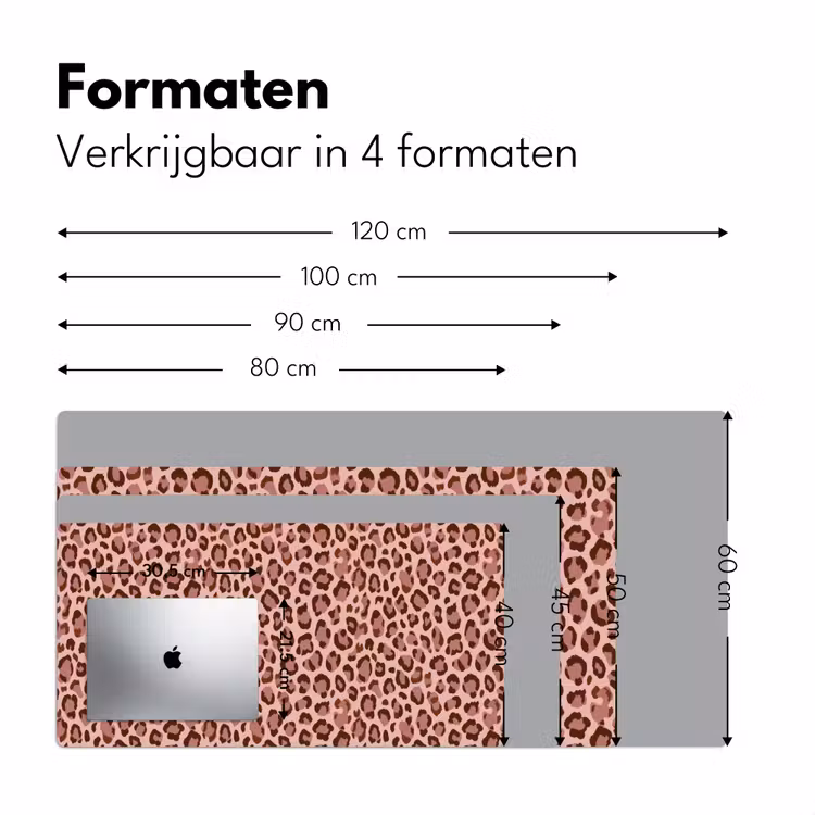 Luipaard - Patroon - Roze Muismat XXL klein 681 -sfeer5