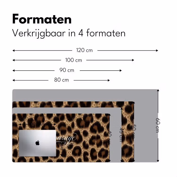 Luipaardprint - Bruin - Courage - Sierlijk Muismat XXL klein -sfeer5