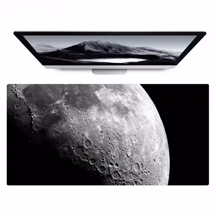 Bureau onderlegger - Maan - Kraters - Ruimte - Maan - Kraters - Ruimte Muismat XXL klein
