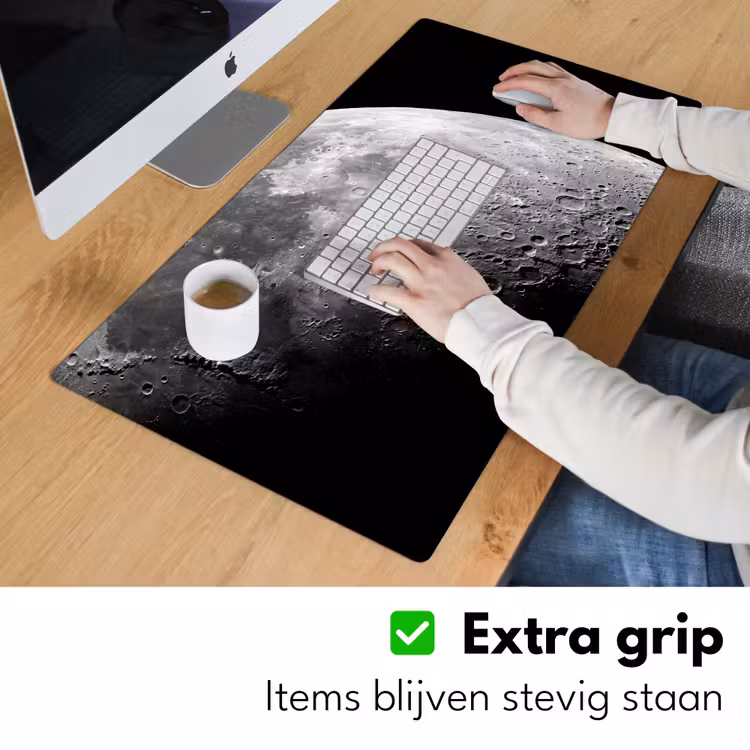 Bureau onderlegger - Maan - Kraters - Ruimte - Maan - Kraters - Ruimte Muismat XXL klein