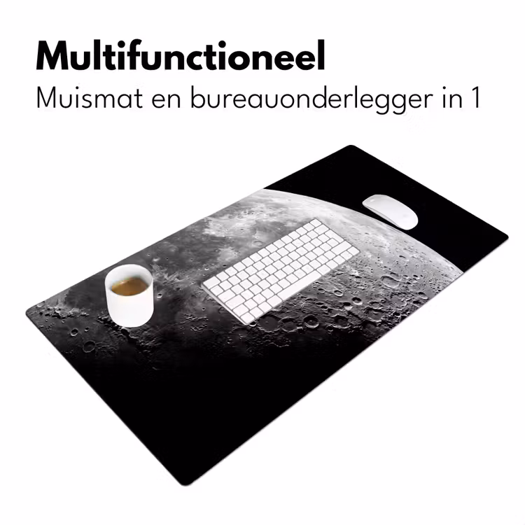 Bureau onderlegger - Maan - Kraters - Ruimte - Maan - Kraters - Ruimte Muismat XXL klein
