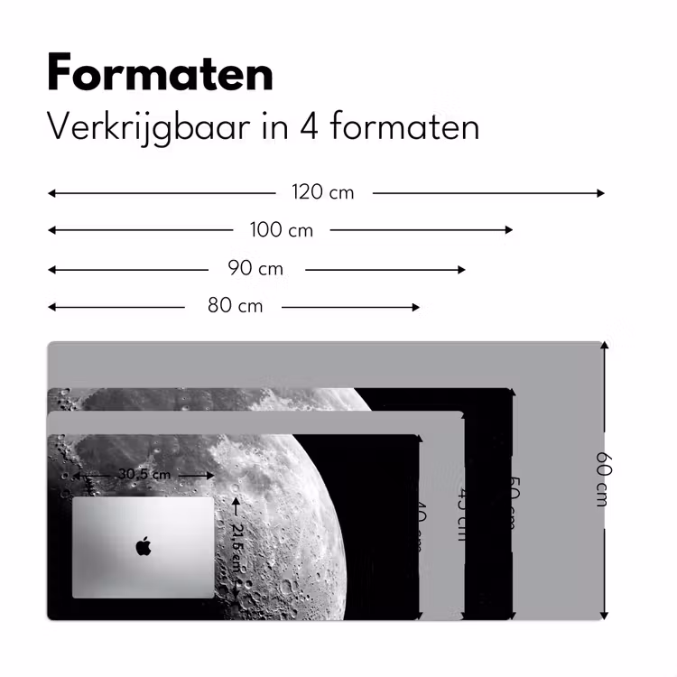 Bureau onderlegger - Maan - Kraters - Ruimte - Maan - Kraters - Ruimte Muismat XXL klein
