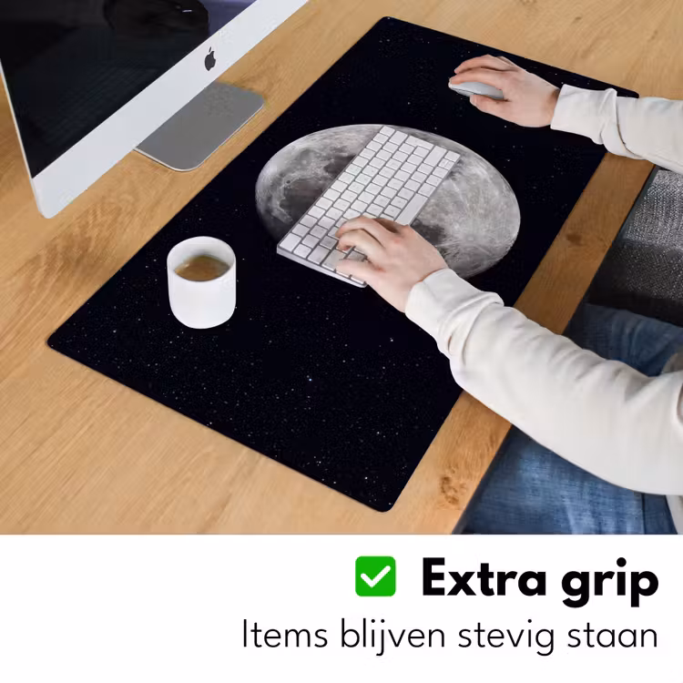 Bureau onderlegger - Maan - Sterren - Ruimte - Maan - Sterren - Ruimte Muismat XXL klein