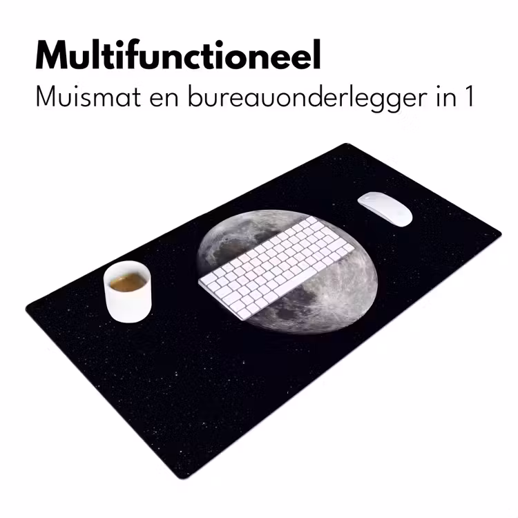 Bureau onderlegger - Maan - Sterren - Ruimte - Maan - Sterren - Ruimte Muismat XXL klein
