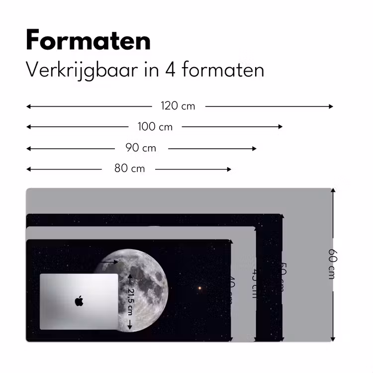Bureau onderlegger - Maan - Sterren - Ruimte - Maan - Sterren - Ruimte Muismat XXL klein