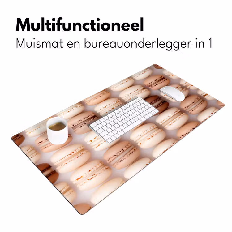 Macarons - Beige - Bruin Muismat XXL klein -sfeer4
