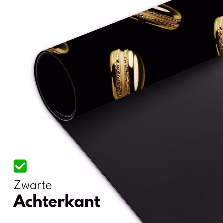 Macarons - Patroon - Goud - Zwart Muismat XXL klein -sfeer2