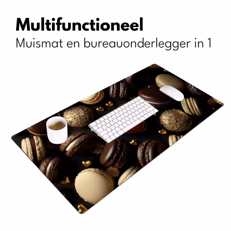 Macarons - Rood - Hart Muismat XXL klein -sfeer4