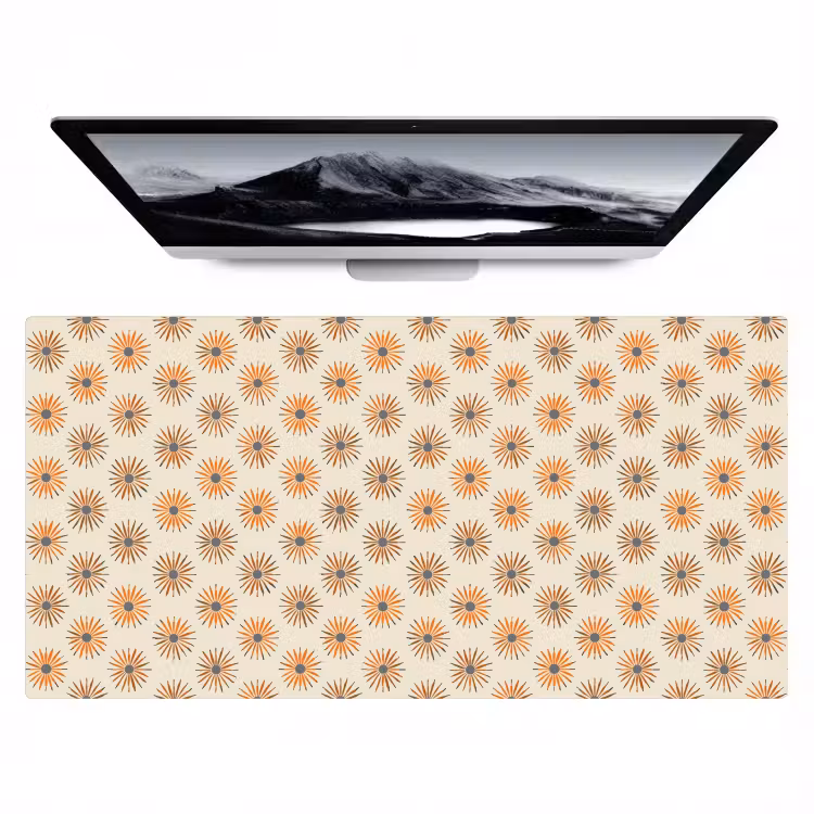 Madelief - Patroon - Oranje Muismat XXL klein 681 -zzz3d
