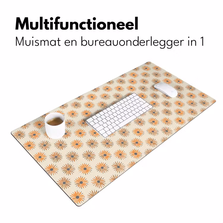 Madelief - Patroon - Oranje Muismat XXL klein 681 -sfeer4