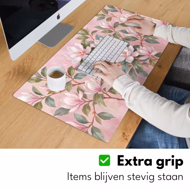 Magnolia's - Patroon - Roze Muismat XXL klein -sfeer3