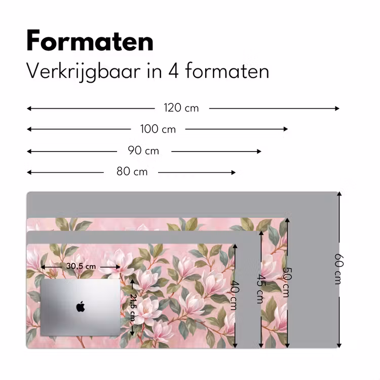 Magnolia's - Patroon - Roze Muismat XXL klein -sfeer5