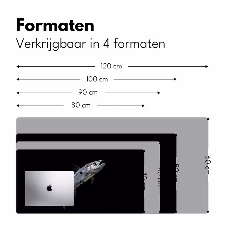 Makreel - Vis - Zwart Muismat XXL klein -sfeer5
