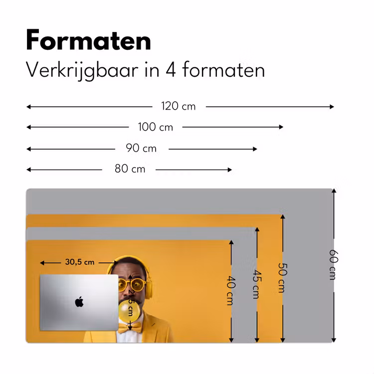 Man - Bubblegum - Portret - Geel - Modern Muismat XXL klein -sfeer5