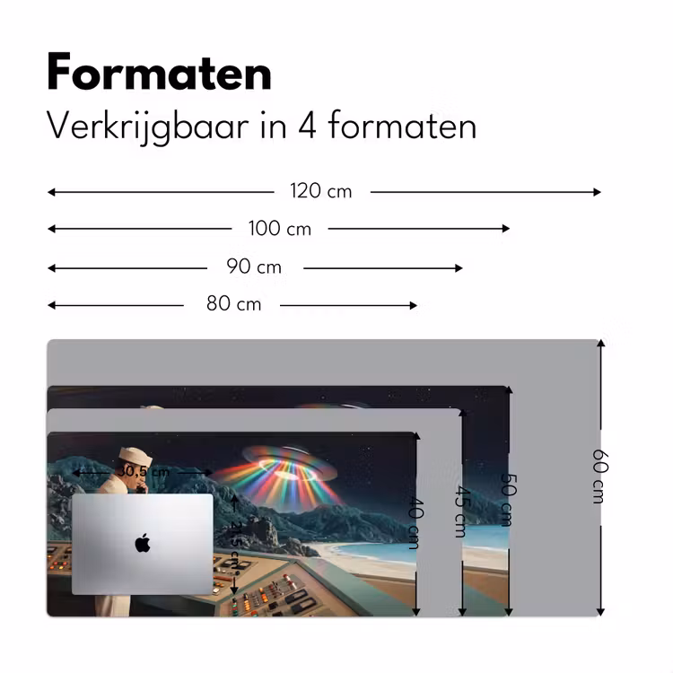Bureau onderlegger - Man - Controlekamer - Strand - Man - Controlekamer - Strand Muismat XXL klein
