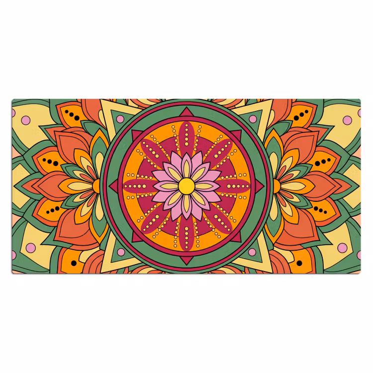 Mandala - Bloemen - Abstract - Kleurrijk Muismat XXL klein -3d_leeg