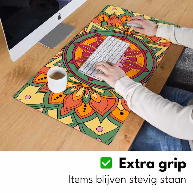 Mandala - Bloemen - Abstract - Kleurrijk Muismat XXL klein -sfeer3