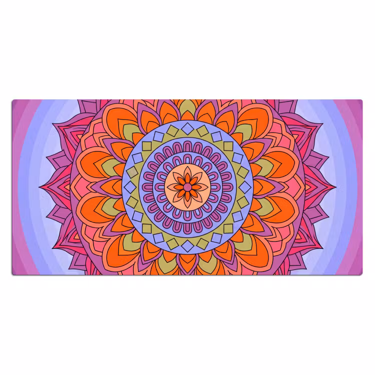 Mandala - Cirkel - Abstract - Kleurrijk - Patroon Muismat XXL klein -3d_leeg