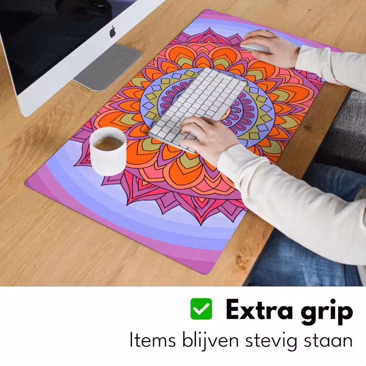 Mandala - Cirkel - Abstract - Kleurrijk - Patroon Muismat XXL klein -sfeer3