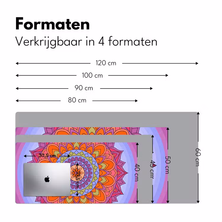 Mandala - Cirkel - Abstract - Kleurrijk - Patroon Muismat XXL klein -sfeer5
