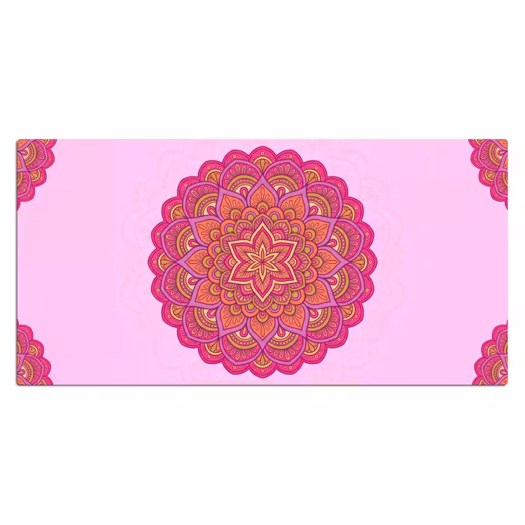 Mandala - Cirkel - Spiritueel - Oosters - Roze Muismat XXL klein -3d_leeg
