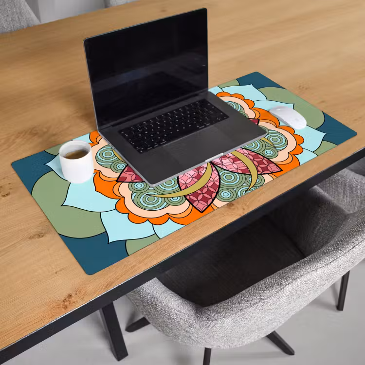 Mandala - Geometrisch - Kunst - Decoratief - Kleurrijk Muismat XXL klein -sfeer1