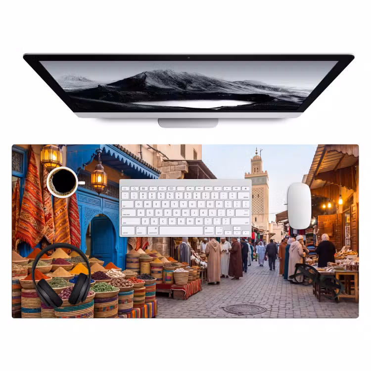 Bureau onderlegger - Markt - Oosters - Kleurrijk - Markt - Oosters - Kleurrijk Muismat XXL klein