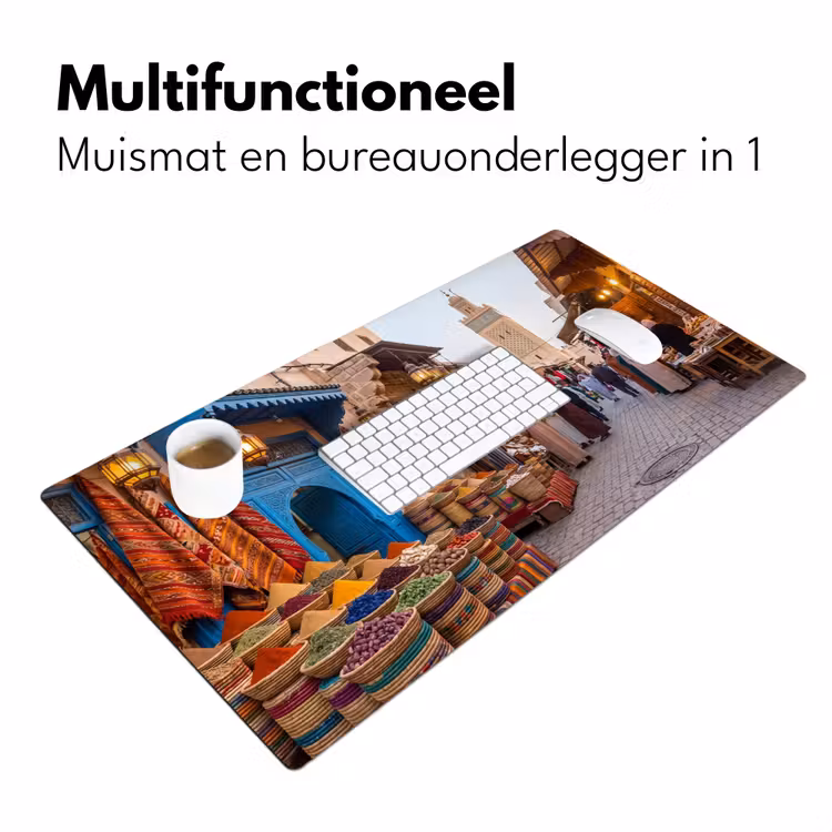 Bureau onderlegger - Markt - Oosters - Kleurrijk - Markt - Oosters - Kleurrijk Muismat XXL klein