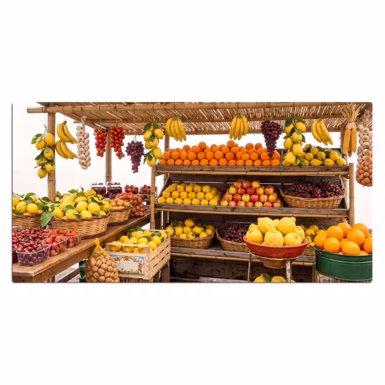 Bureau onderlegger - Marktkraam - Fruit - Vers - Marktkraam - Fruit - Vers Muismat XXL klein