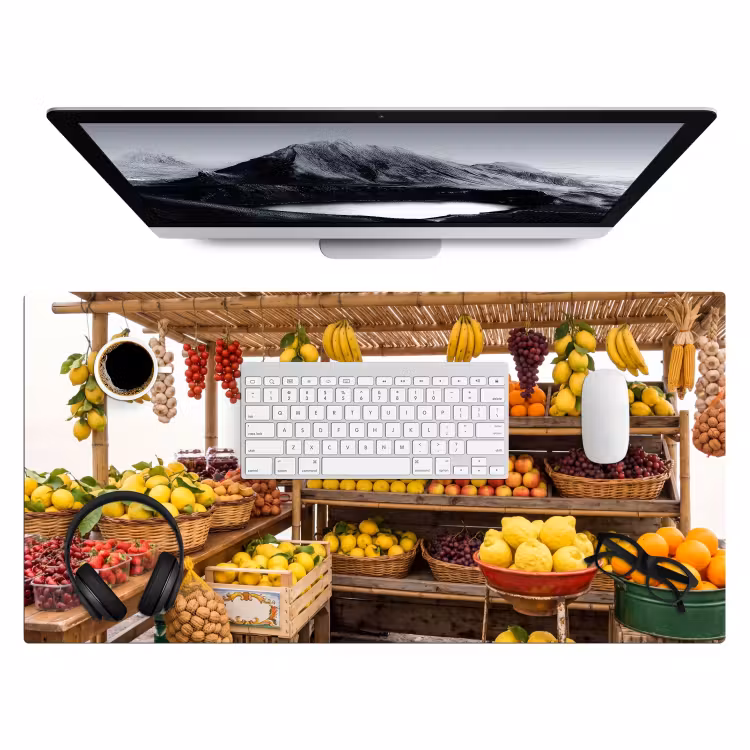 Bureau onderlegger - Marktkraam - Fruit - Vers - Marktkraam - Fruit - Vers Muismat XXL klein