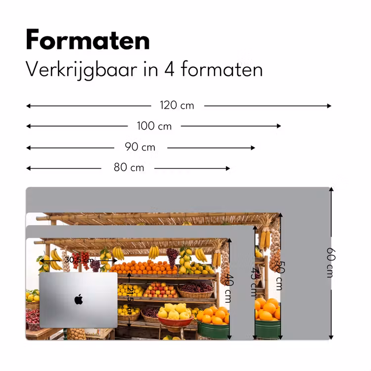 Bureau onderlegger - Marktkraam - Fruit - Vers - Marktkraam - Fruit - Vers Muismat XXL klein