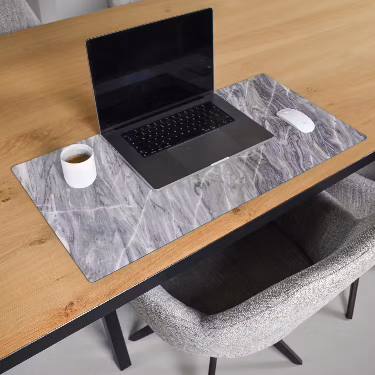 Marmer - Ader - Patroon - Abstract - Grijs Muismat XXL klein -sfeer1