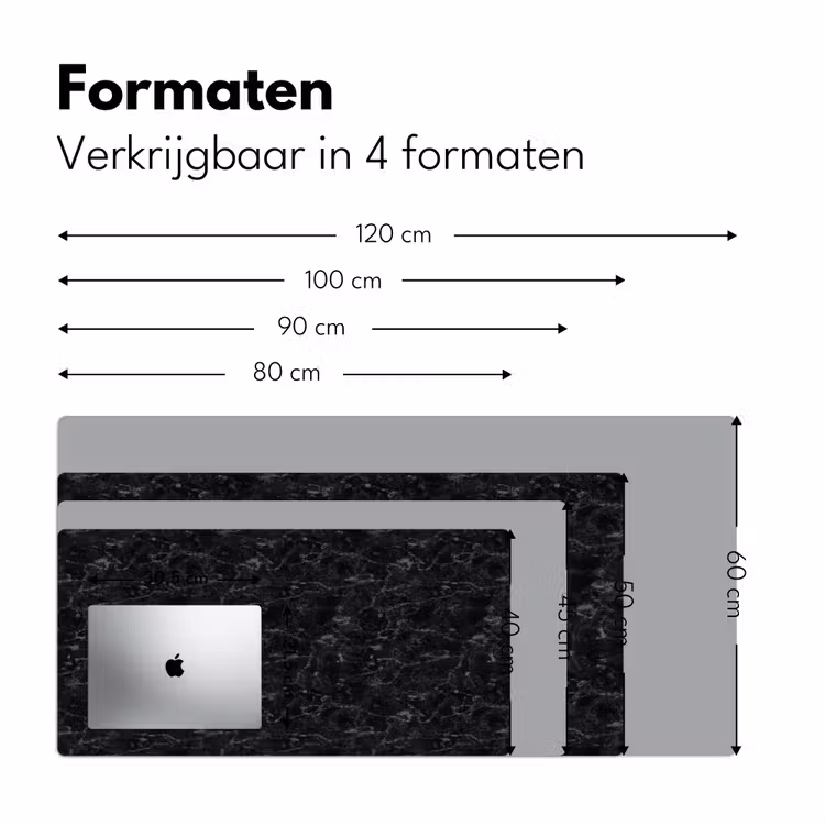 Marmer - Aders - Zwart Muismat XXL klein 681 -sfeer5