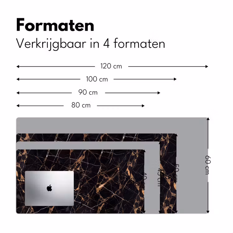 Marmer - Goud - Abstract - Zwart Muismat XXL klein -sfeer5