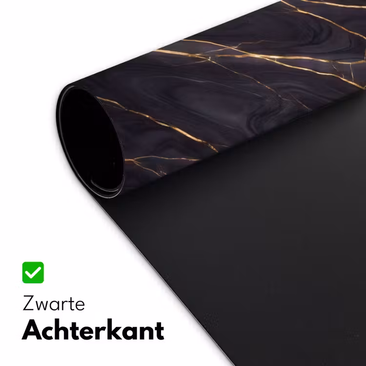 Marmer - Goudaders - Abstract - Modern - Zwart Muismat XXL klein -sfeer2