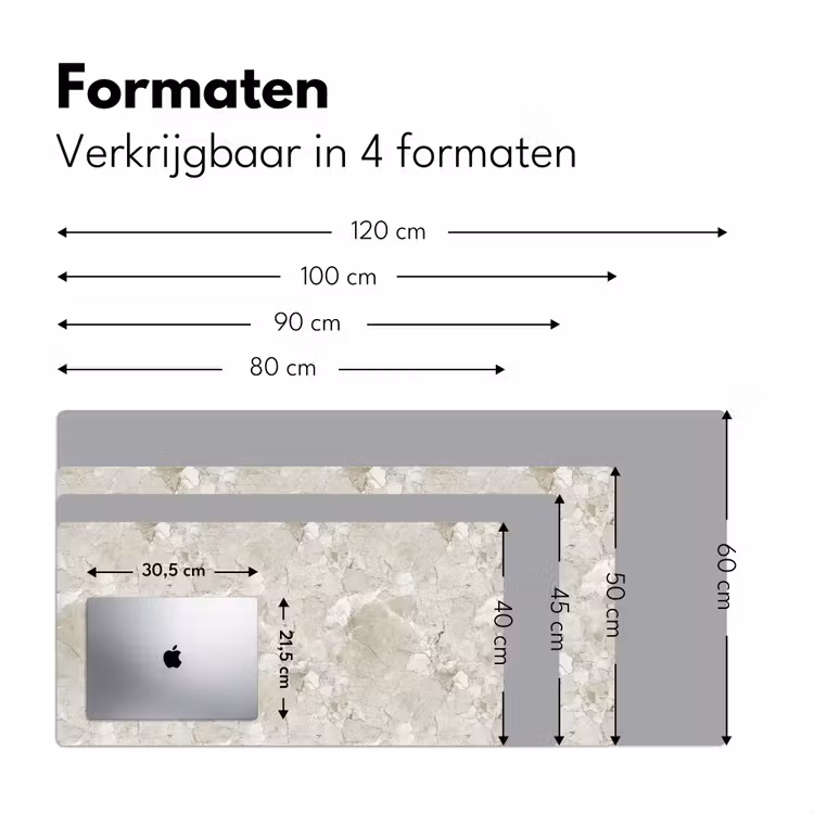 Marmer - Grijs - Aders Muismat XXL klein 681 -sfeer5