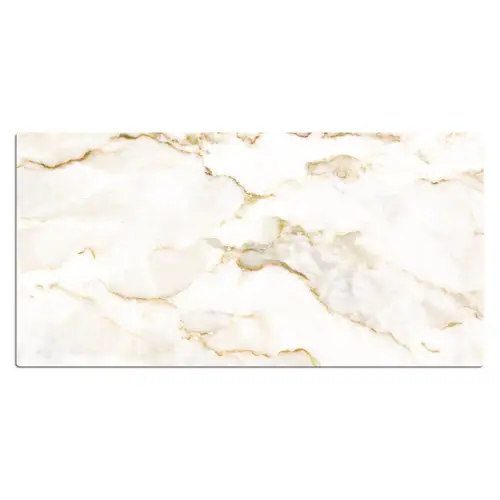 Marmer - Kalk - Goud - Luxe - Marmerlook - Wit Muismat XXL klein -3d_leeg