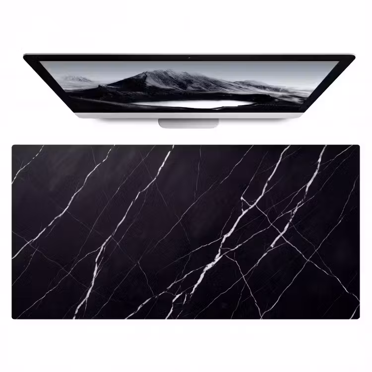 Marmer - Patroon - Abstract - Modern - Zwart Muismat XXL klein -zzz3d