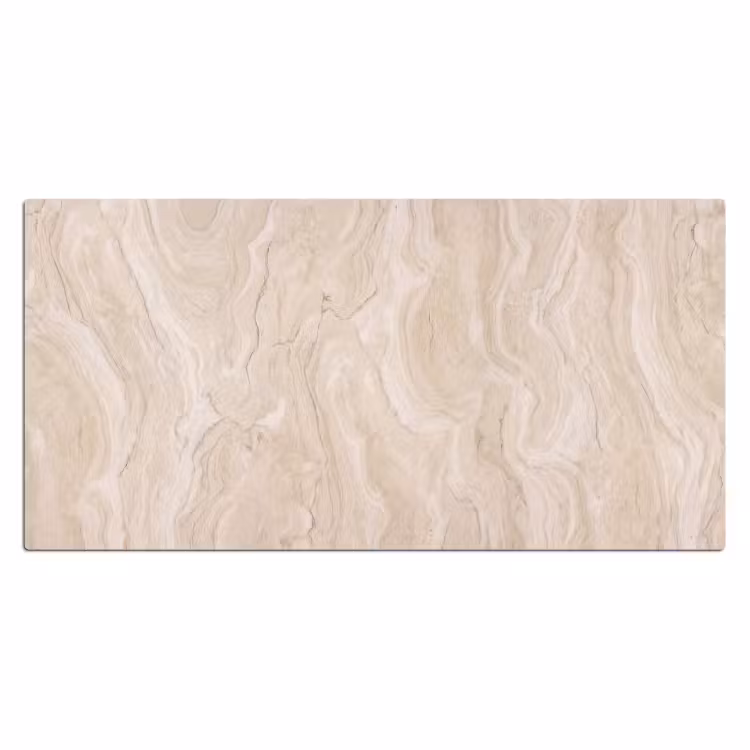 Marmer - Patroon - Beige - Steen - Abstract Muismat XXL klein -3d_leeg