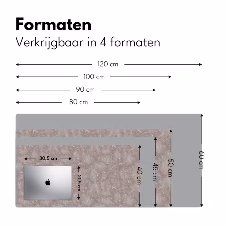 Marmer - Patroon - Mauve Muismat XXL klein 681 -sfeer5