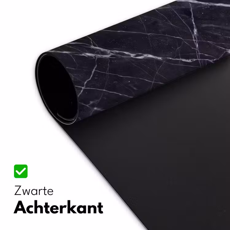 Marmer - Patroon - Modern - Zwart - Wit Muismat XXL klein -sfeer2