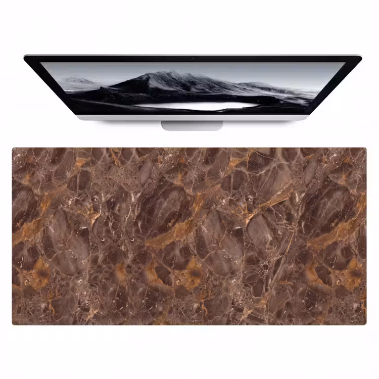 Marmer - Patroon - Natuur - Bruin - Goud Muismat XXL klein -zzz3d