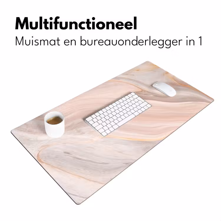 Marmer - Patroon - Pastel - Abstract - Marmerlook - Luxe Muismat XXL klein -sfeer4