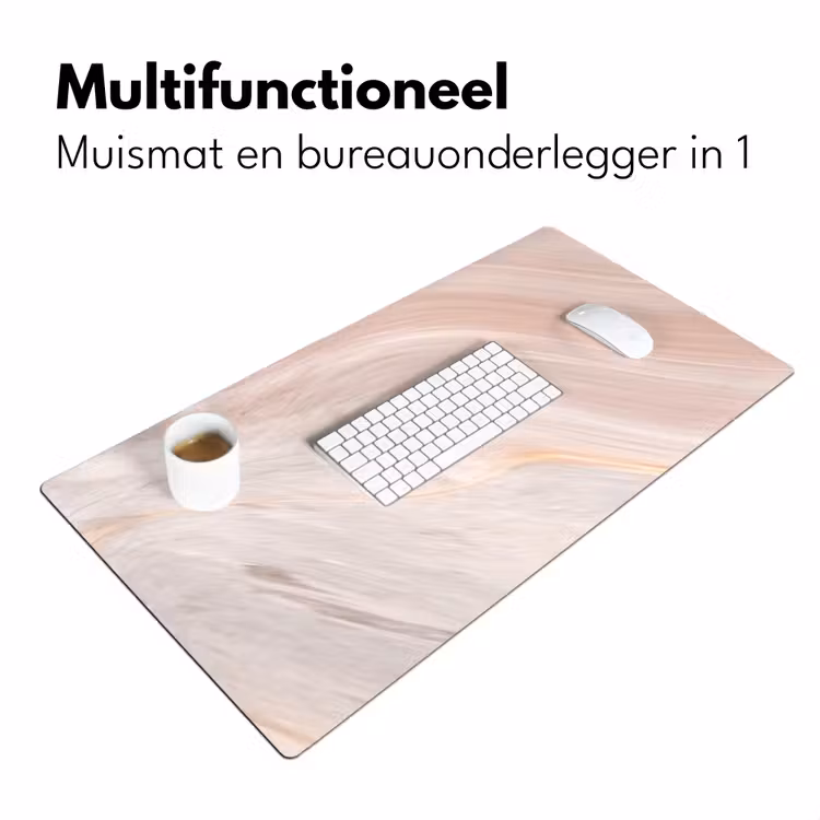 Marmer - Patroon - Pastel - Abstract - Marmerlook - Luxe Muismat XXL klein -sfeer4