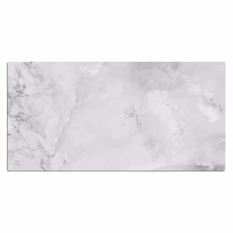 Marmer - Steen - Wit - Grijs - Marmerlook Muismat XXL klein -3d_leeg