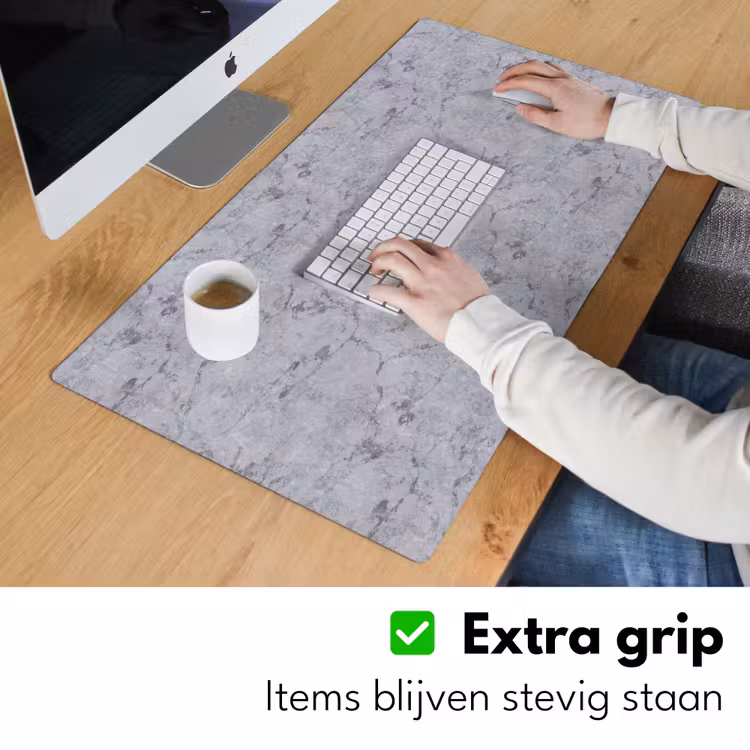 Marmerplaat - Patroon - Grijs Muismat XXL klein 681 -sfeer3
