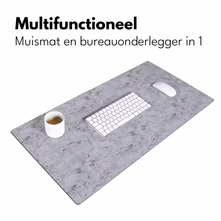 Marmerplaat - Patroon - Grijs Muismat XXL klein 681 -sfeer4