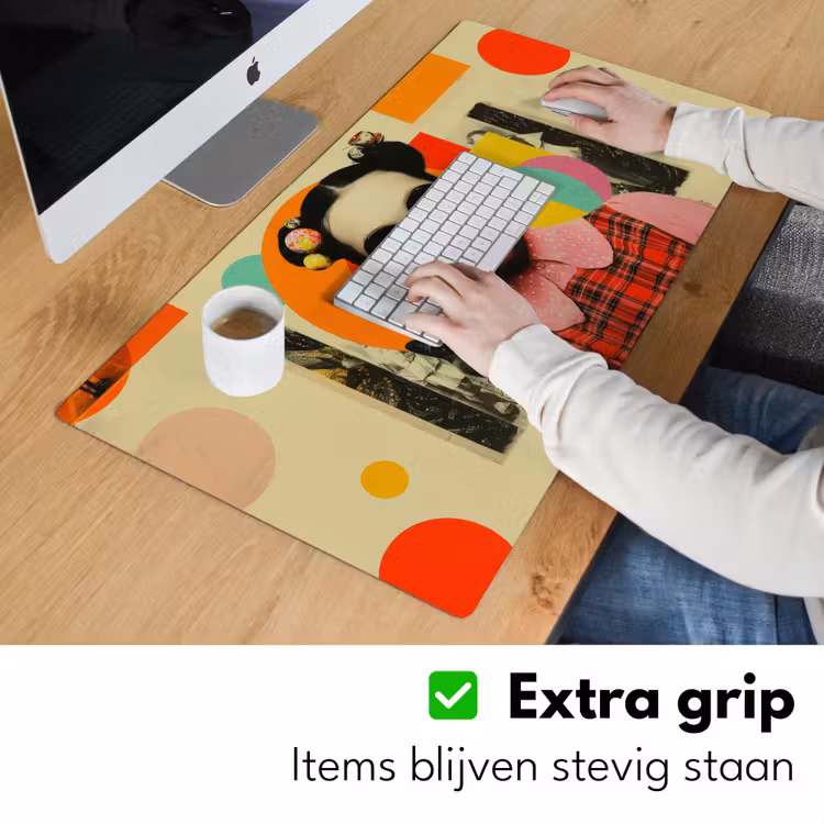 Meisje - Zonnebril - Kat - Retro Muismat XXL klein -sfeer3