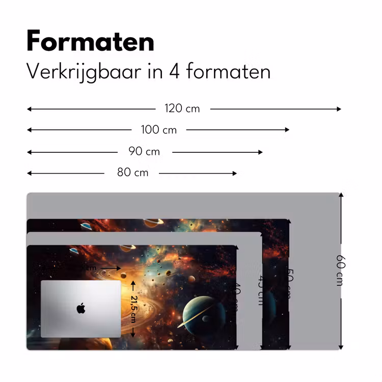 melkweg-ruimte-neon-planeten Muismat XXL klein -sfeer5