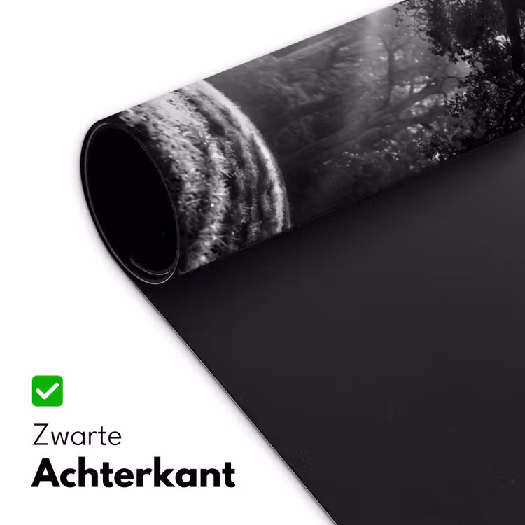 Mens - Hond - Natuur - Zwart-wit - Silhouet Muismat XXL klein -sfeer2